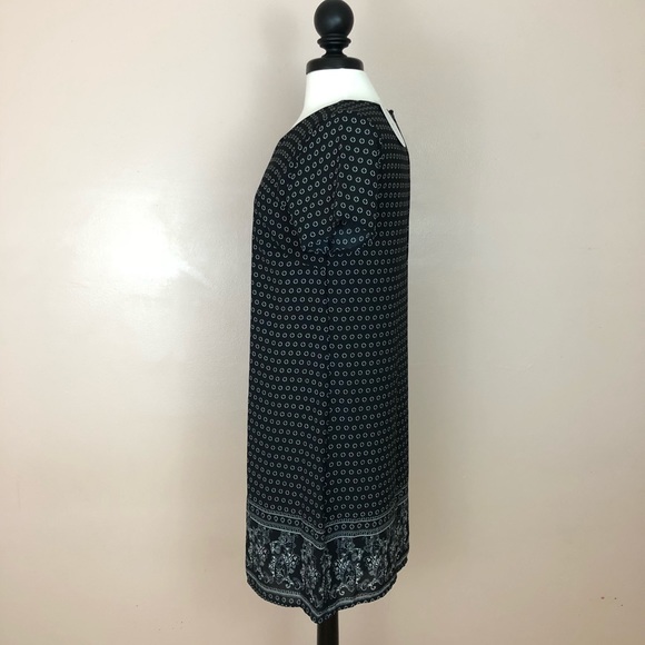 Black Floral Print Short Sleeve Dress - Picture 5 of 8